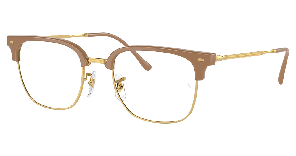 Ray-Ban RX7216F NEW CLUBMASTER round eyeglasses in Beige on Arista