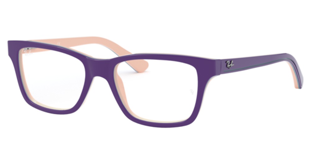 Ray-Ban RY1536 rectangle eyeglasses in Violet on Pink/Blue