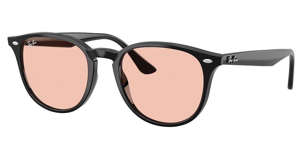 Ray-Ban RB4259F round sunglasses in Black/Licht Pink