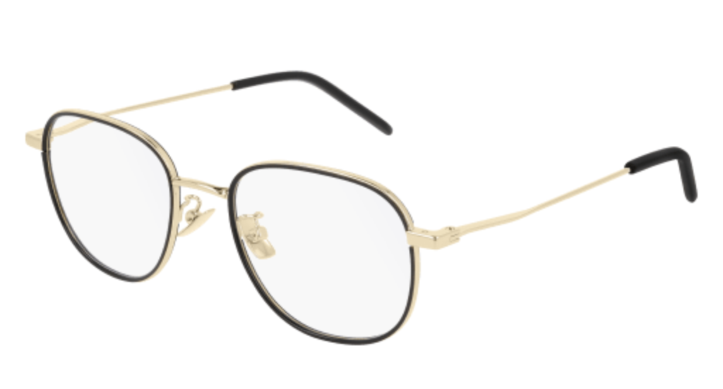 Saint Laurent SL 362 round eyeglasses in Gold Gold Transparent