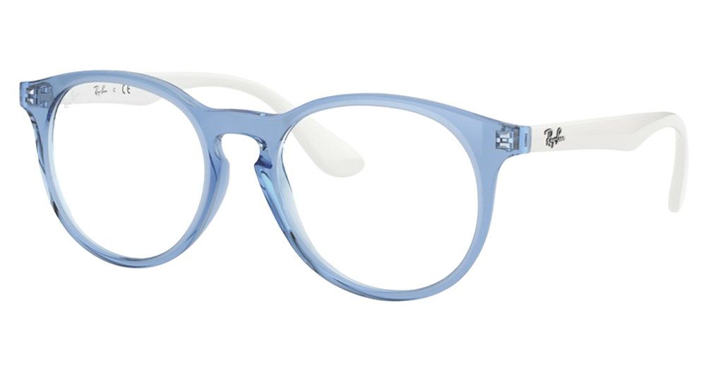 Ray-Ban RY1554 round eyeglasses in Transparent Blue