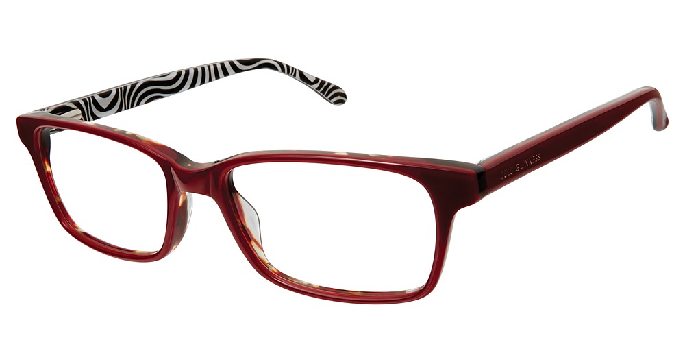 red with black/white print