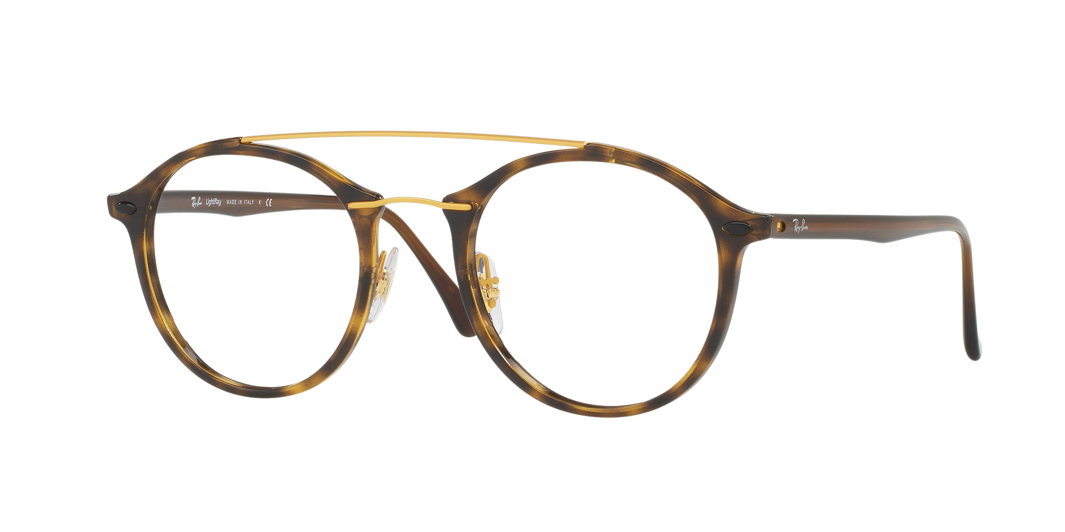 Ray-Ban RX7111 round eyeglasses in Dark Havana