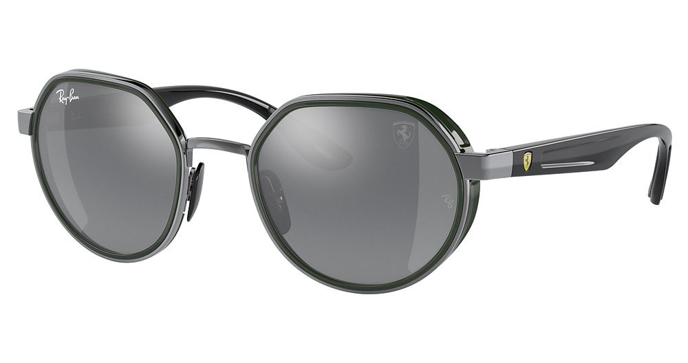 Ray-Ban RB3703M round sunglasses in Gunmetal/Grey Mirror Silver Gradient