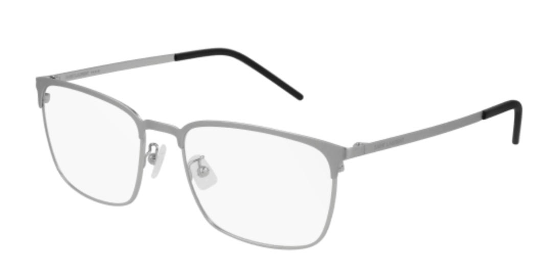 Saint Laurent SL 378/F SLIM rectangle eyeglasses in Silver Silver Transparent
