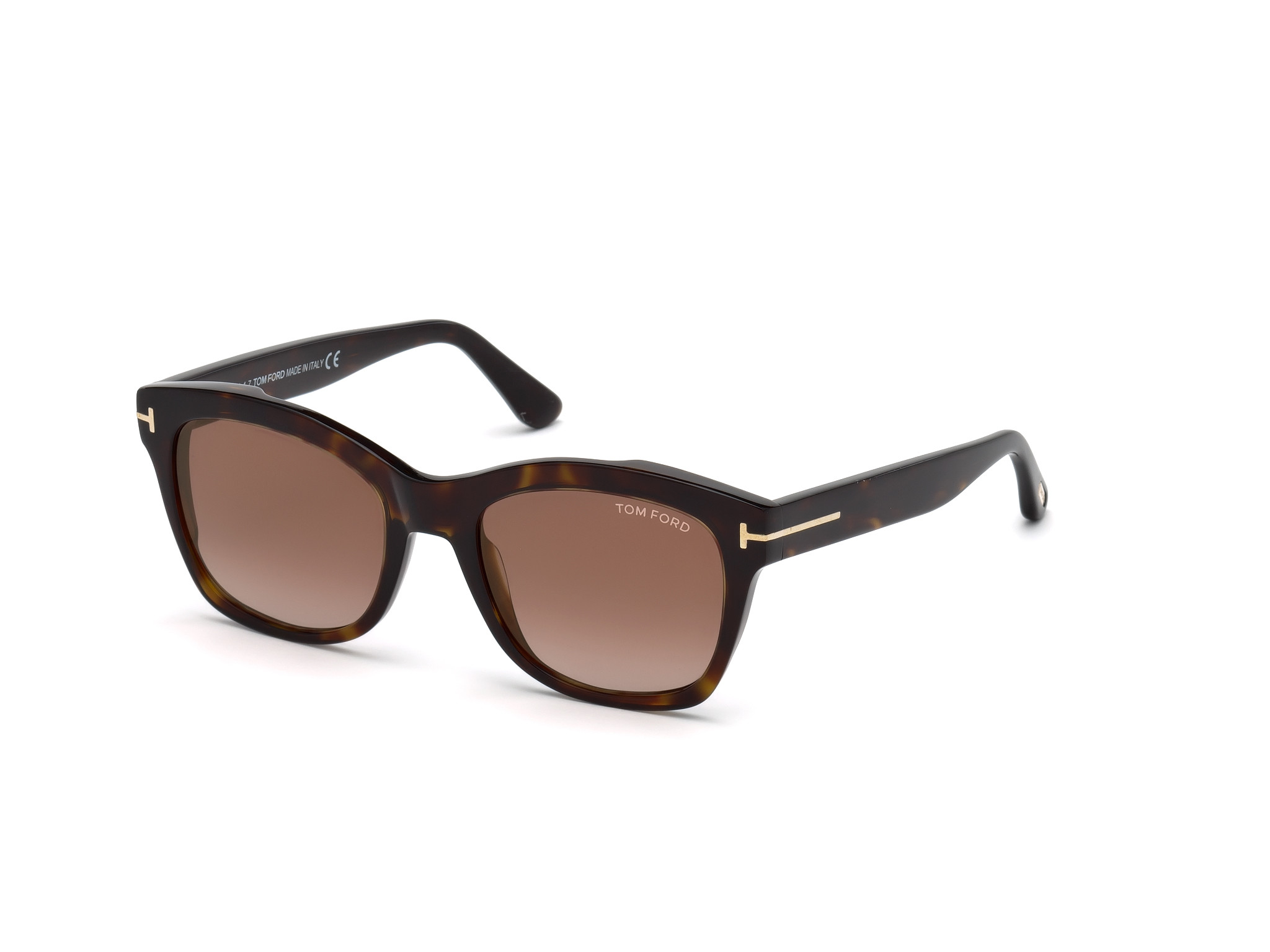 Tom Ford FT0614-F Lauren-02 square sunglasses in Classic Dark Havana, Rose Gold T