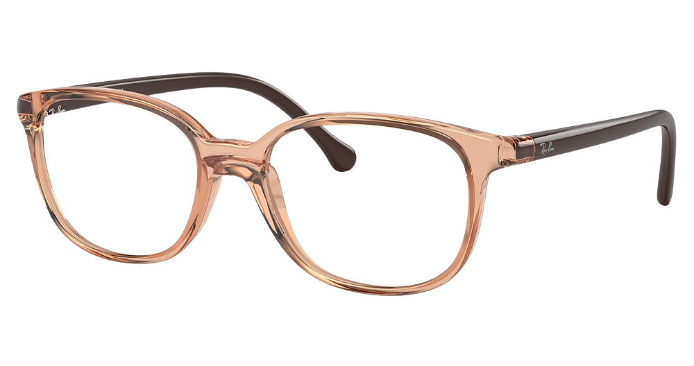Ray-Ban RY1900 round eyeglasses in Transparent Brown
