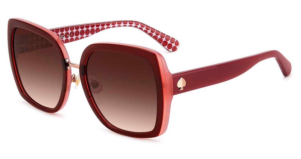 Kate Spade KIMBER/G/S square sunglasses in Red/Burgundy Shaded