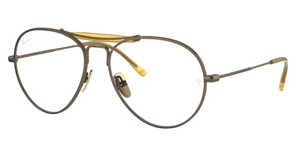 Ray-Ban RX8063V aviator eyeglasses in Demi Gloss Antique Gold