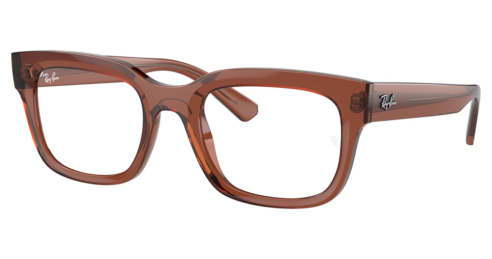 Ray-Ban RX7217 CHAD square eyeglasses in Transparent Brown