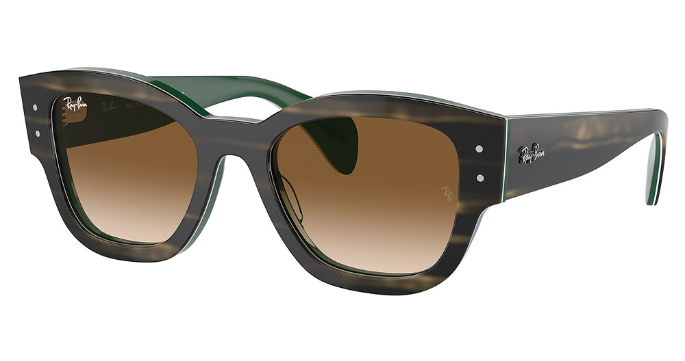 Ray-Ban RB7681SF JORGE sunglasses in Striped Green on Green/Clear Gradient Brown