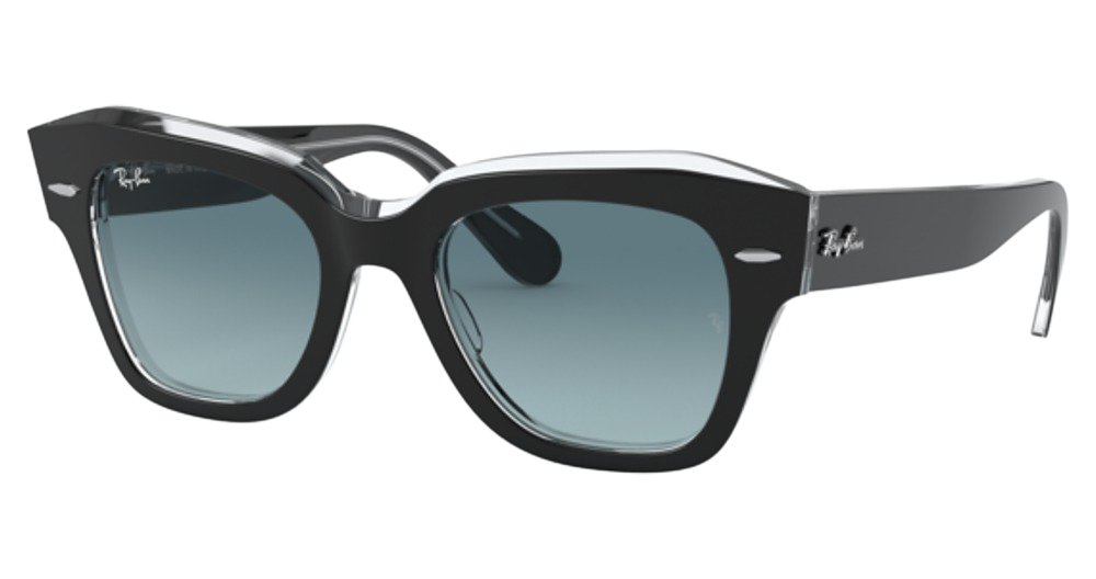 BLACK ON TRANSPARENT / BLUE GRADIENT GREY