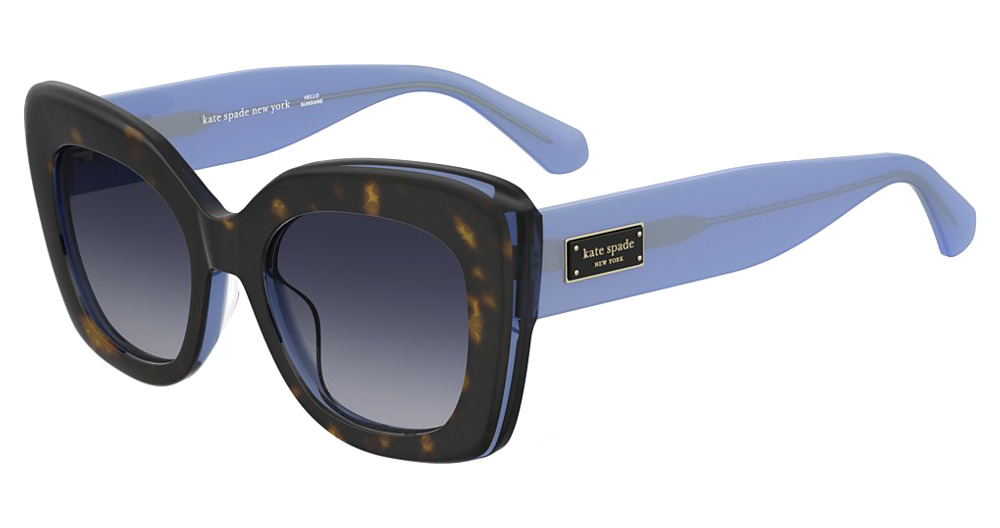 Kate Spade KS KALIE 2/G/S square sunglasses in Havana Blue H/Dark Grey Shaded