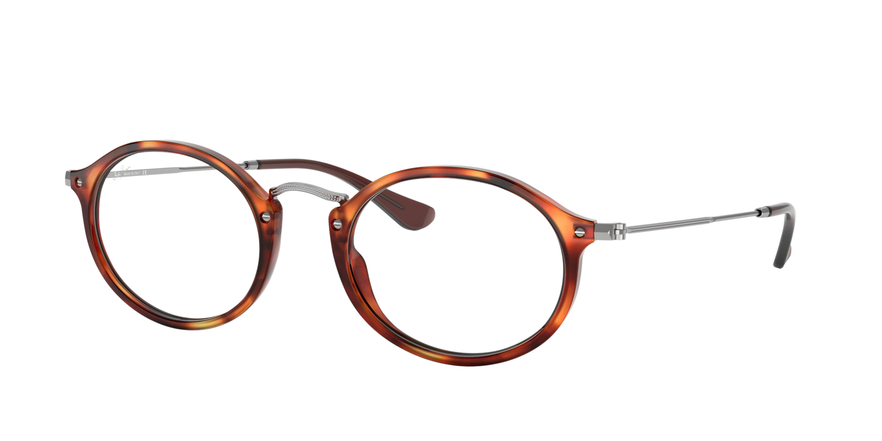 Ray-Ban RX2547VF round eyeglasses in Havana Red