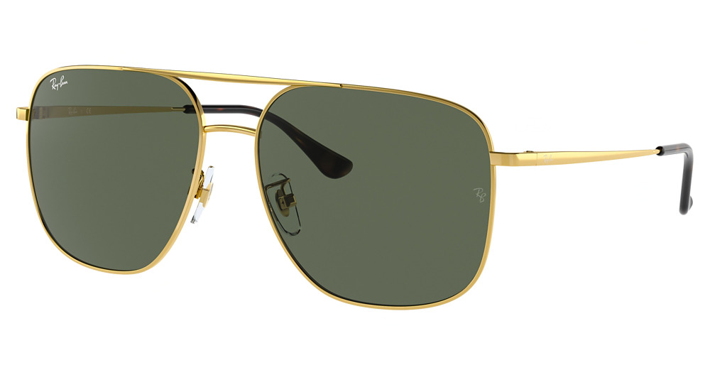 Ray-Ban RB3679D aviator sunglasses in Arista/Green