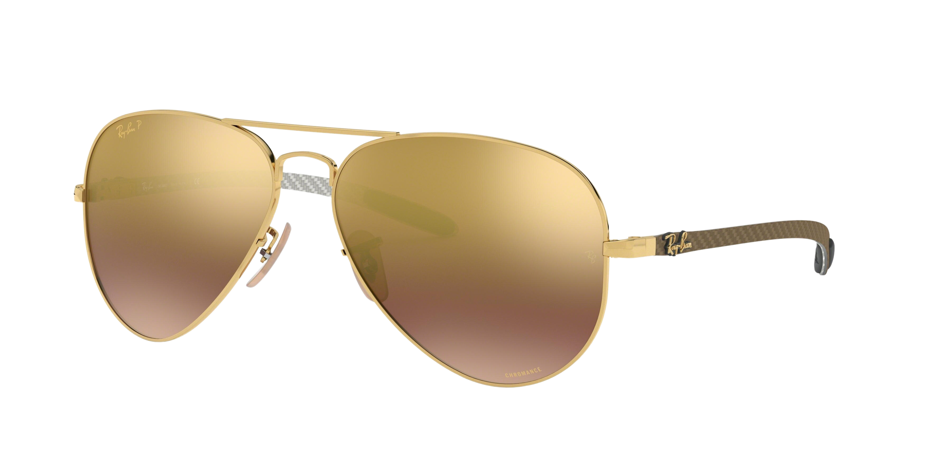 Ray-Ban RB8317CH round sunglasses in Shiny Gold