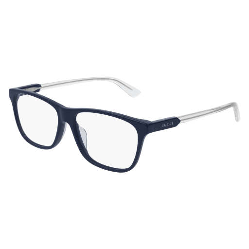 Gucci GG0492OA round eyeglasses in Blue Blue Transparent