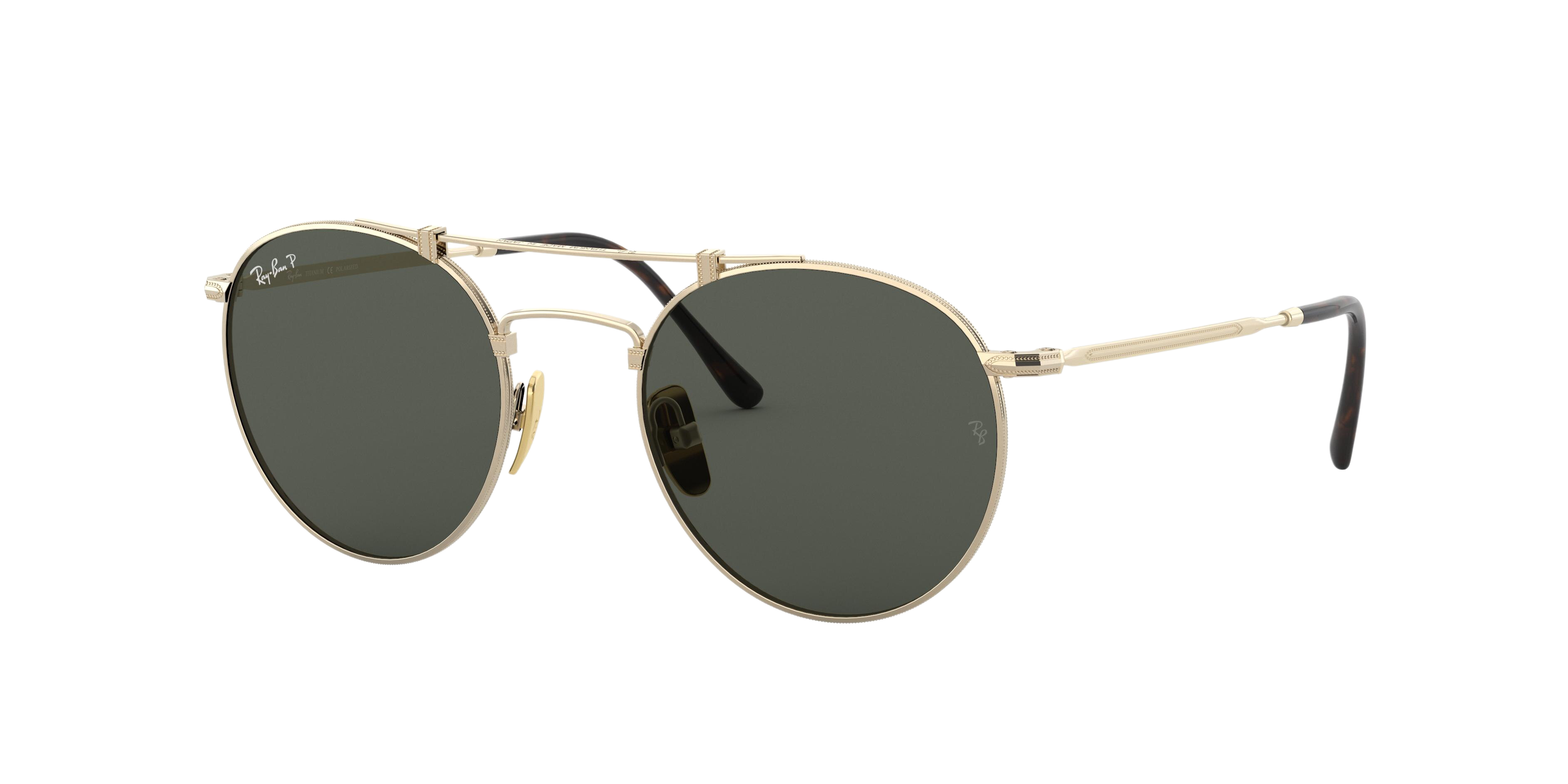 Ray-Ban RB8147M round sunglasses in Titanium