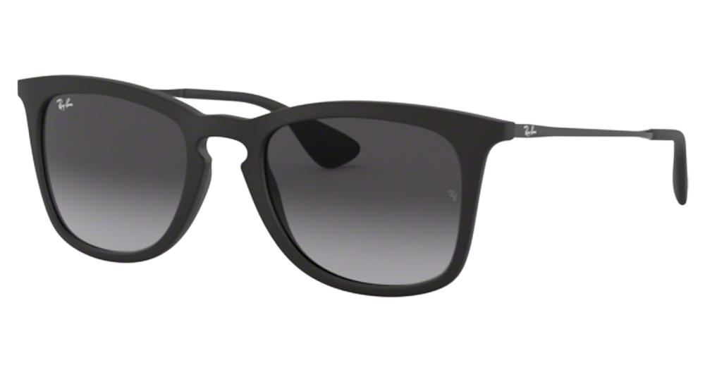 Ray-Ban RB4221 round sunglasses in Rubber Black/Light Grey Gradient Dark Grey