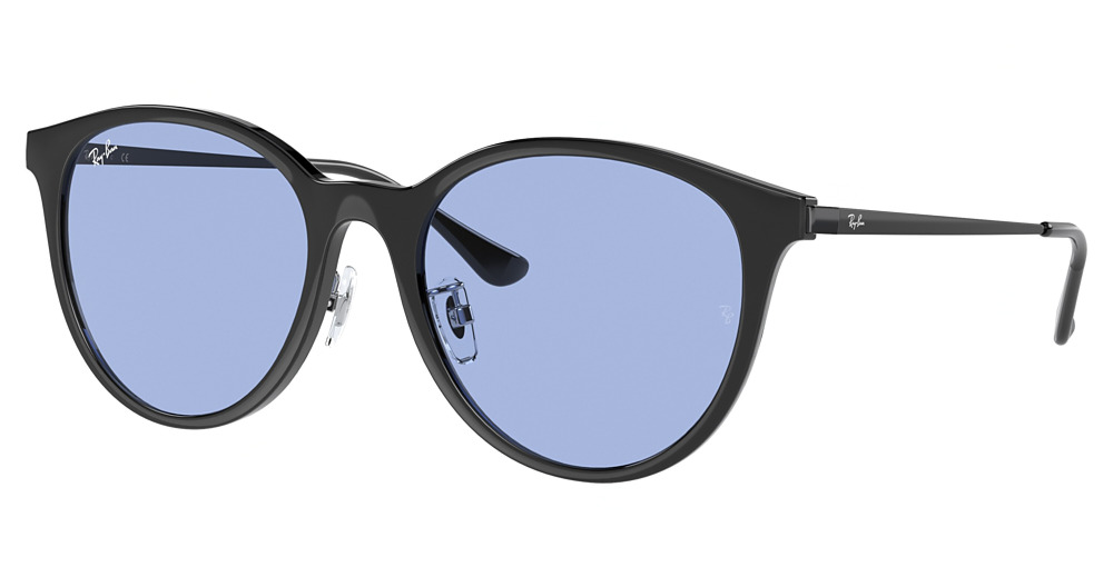 Ray-Ban RB4334D round sunglasses in Black/Blue