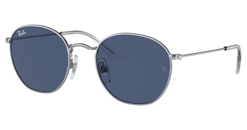 Ray-Ban RJ9572S JUNIOR ROB round sunglasses in Silver/Dark Blue