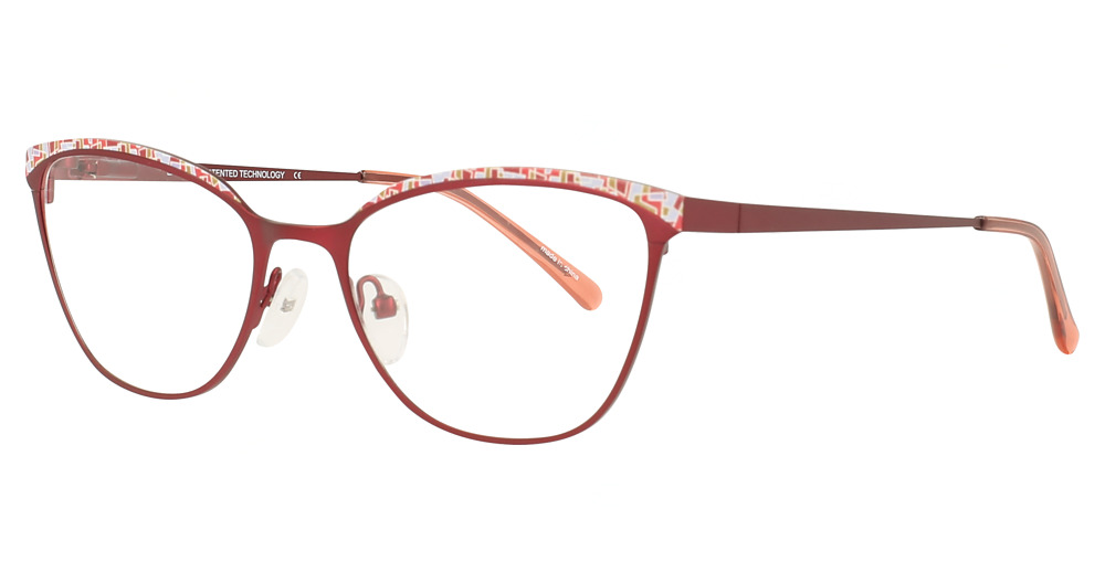 Satin Red & Mix Patterned Browline
