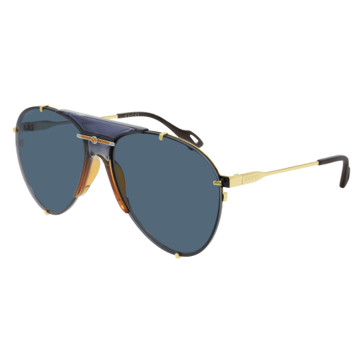 Gucci GG0740S aviator sunglasses in Gold Gold Blue/Nylon