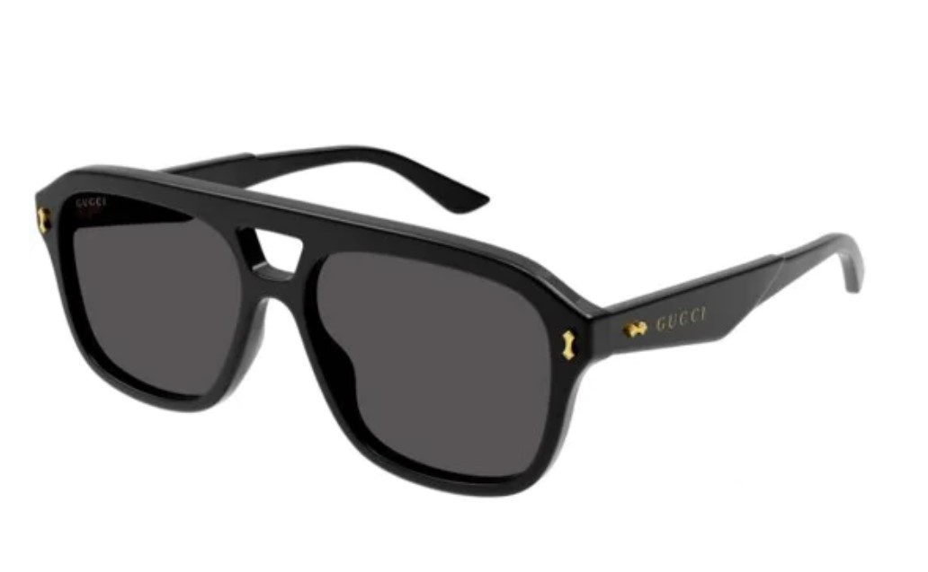 Gucci GG 1263S 001 rectangle sunglasses in Black Black Grey