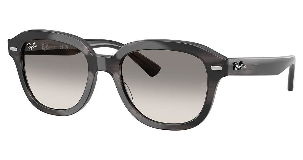 Ray-Ban RB4398 ERIK round sunglasses in Striped Grey/Clear Gradient Grey