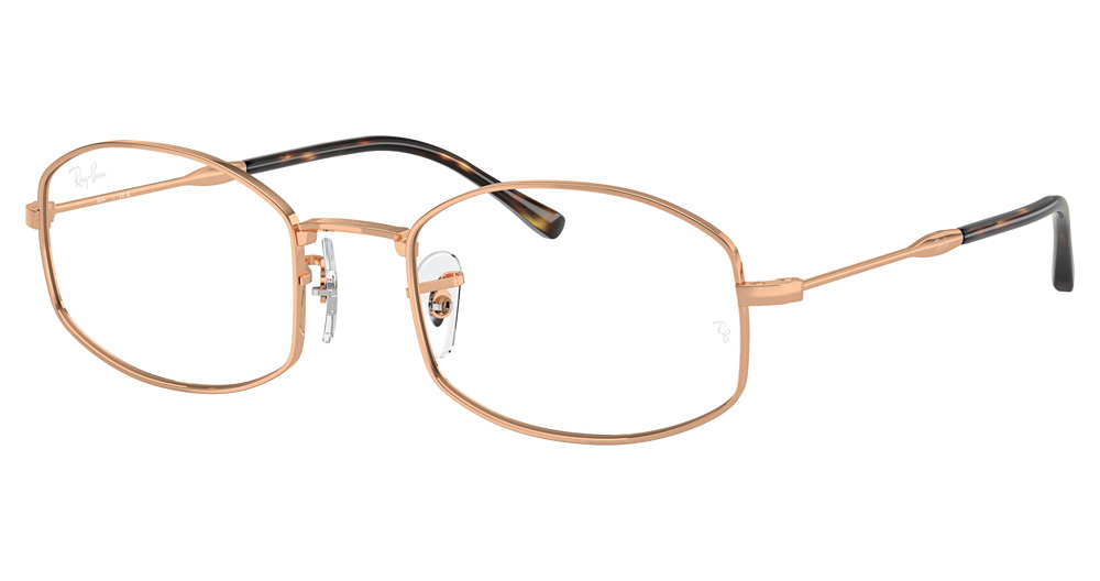 Ray-Ban RX6510 round eyeglasses in Rose Gold