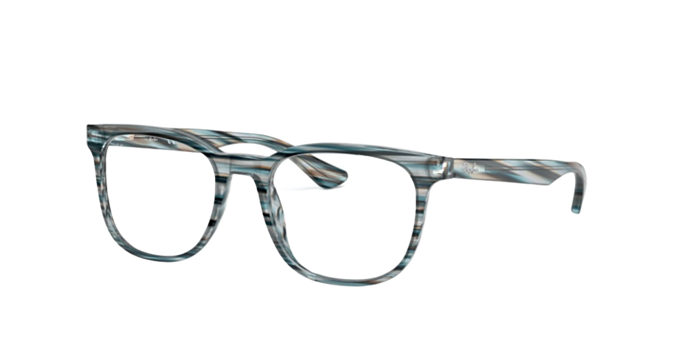 Ray-Ban RX5369 square eyeglasses in Striped Blue/Grey