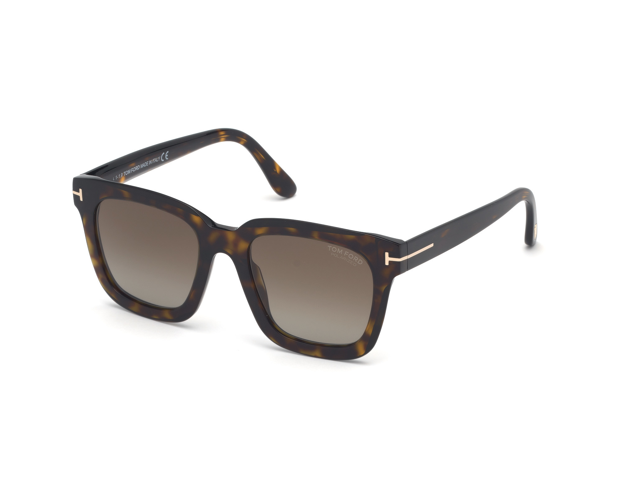 Tom Ford FT0690-F Sari square sunglasses in Shiny Classic Dark Havana