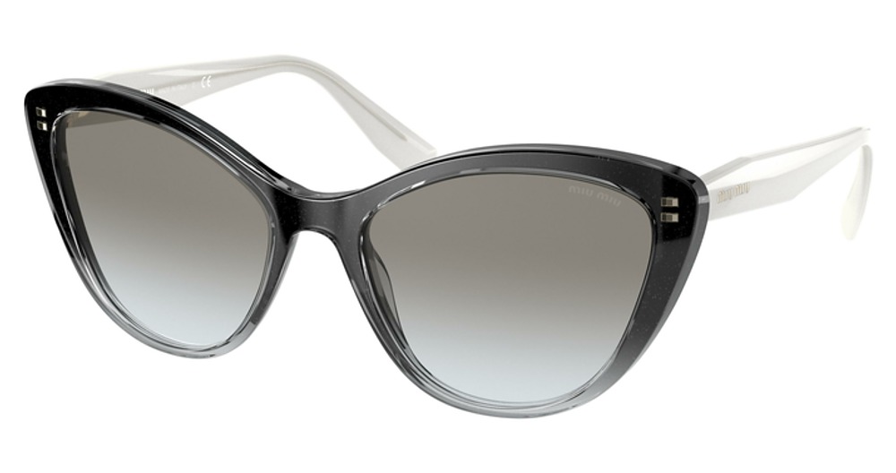 Miu Miu MU 05XS cateye sunglasses in Black Gradient White/Grey Gradient