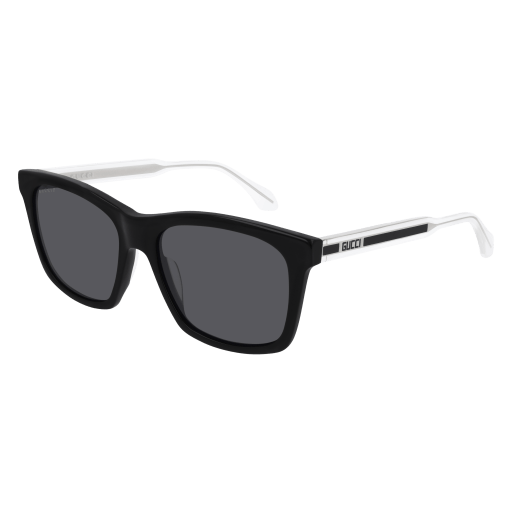 Gucci GG0558S rectangle sunglasses in Black Crystal Grey/Nylon