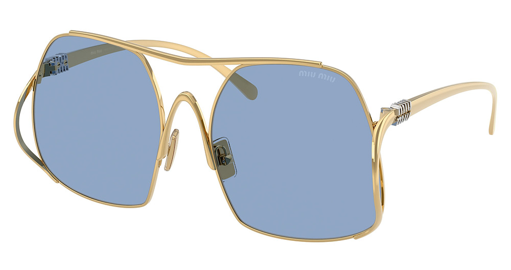Miu Miu MU A55S sunglasses in Gold/Light Blue