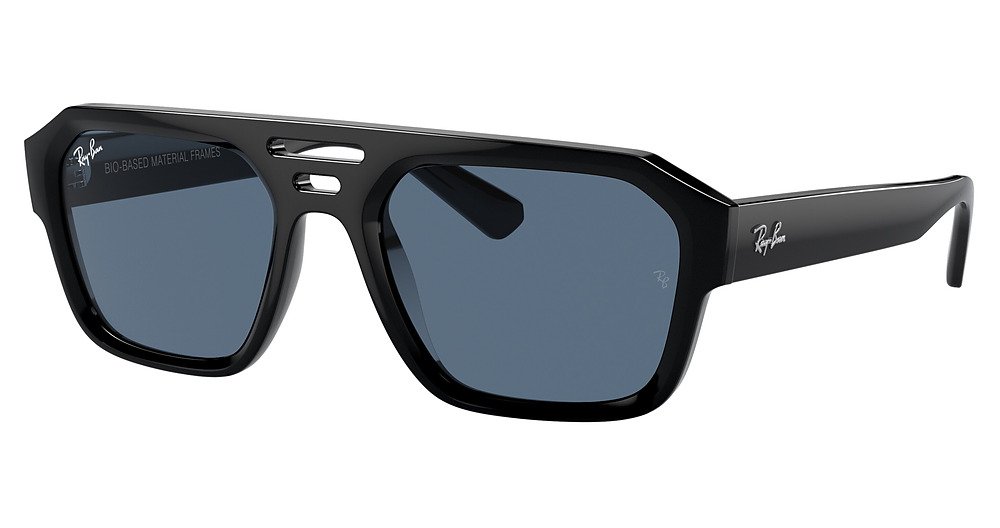 Ray-Ban RB4397 CORRIGAN aviator sunglasses in Black/Dark Blue