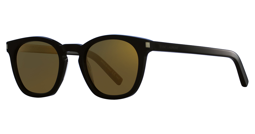 Saint Laurent SL 28 round sunglasses in Black Black Gold/Nylon