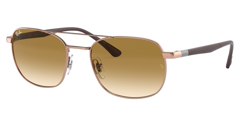 Ray-Ban RB3670 aviator sunglasses in Copper/Clear Gradient Brown
