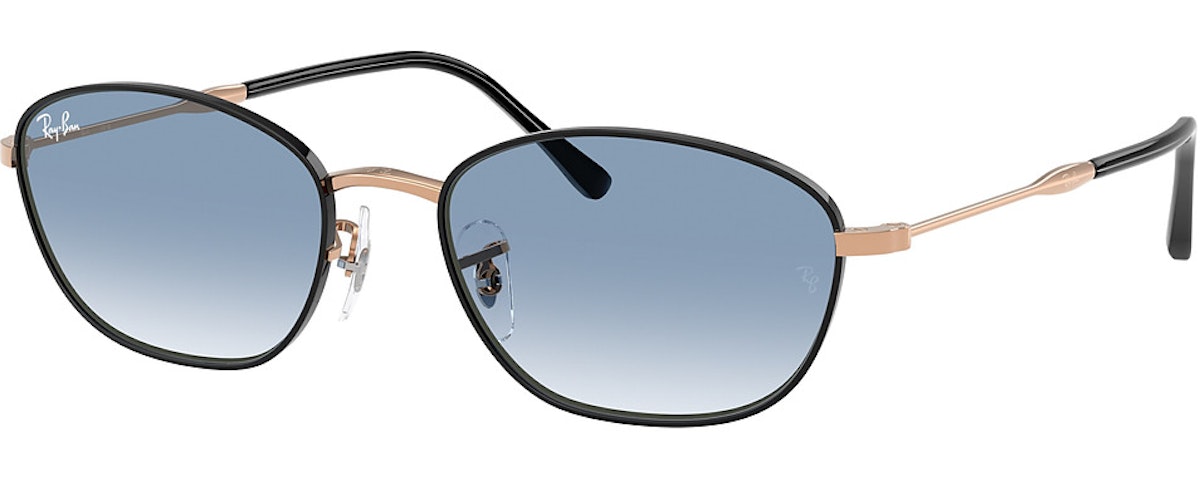 BLACK ON ROSEGOLD / CLEAR GRADIENT BLUE