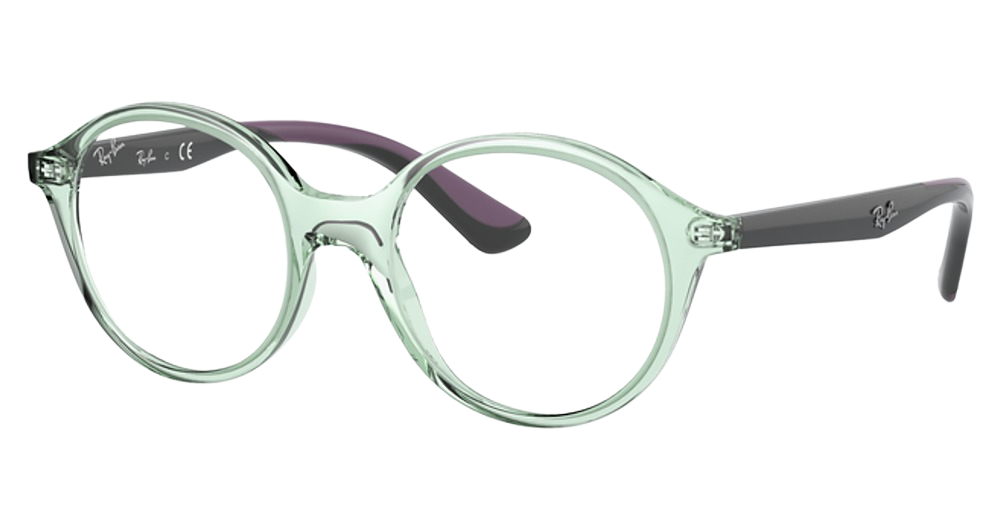 Ray-Ban RY1606 round eyeglasses in Trasparent Light Green