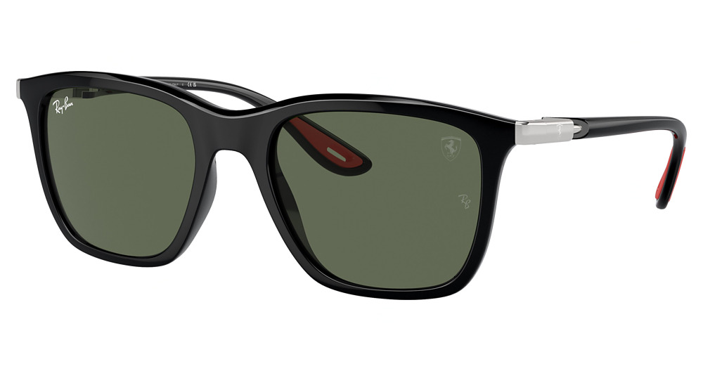Ray-Ban RB4433M aviator sunglasses in Black/Dark Green
