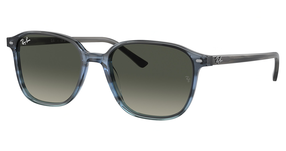 Ray-Ban RB2193F LEONARD round sunglasses in Striped Grey Gradient Bl/Gradient Grey