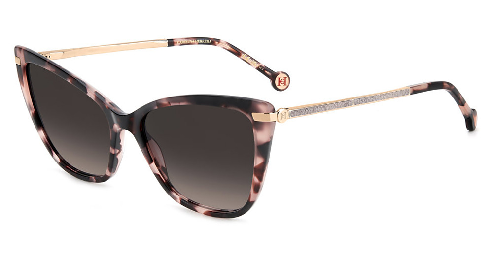 Carolina Herrera HER 0262/S rectangle sunglasses in Pink Havn/Brown Shaded