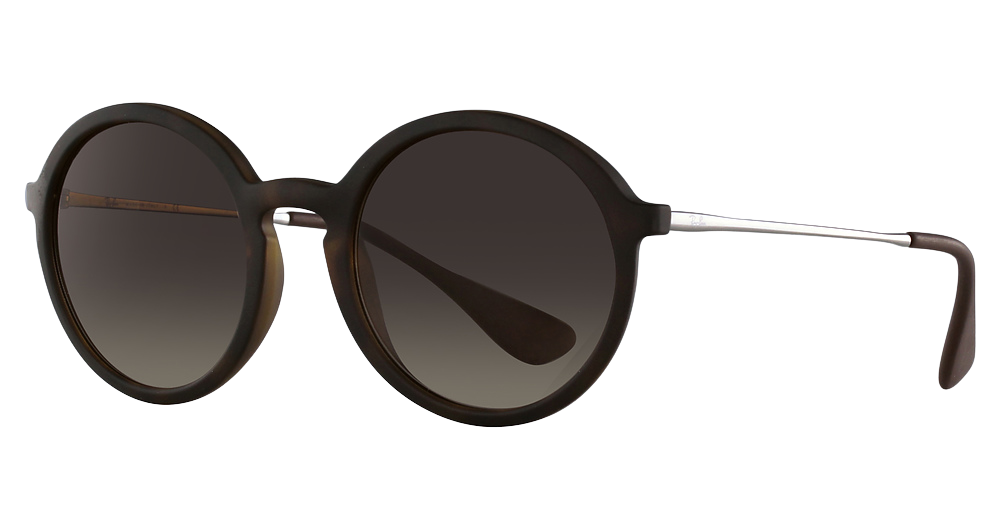 Ray-Ban RB4222 round sunglasses in Rubber Havana/Brown Gradient Dark Brown