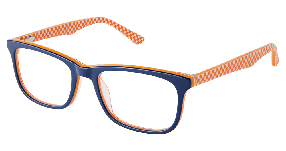 NAVY ORANGE CHECK