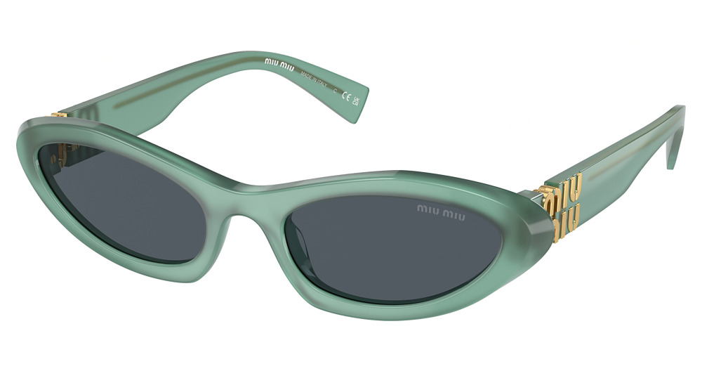 Miu Miu MU 09YS cateye sunglasses in Anise Opal/Dark Grey