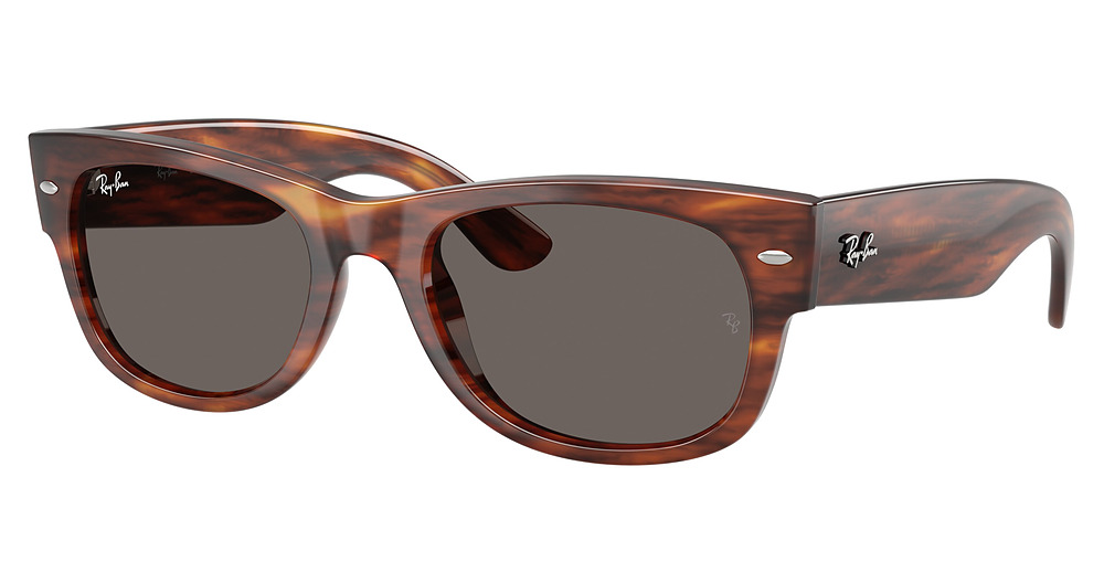 Ray-Ban RB0832SF MEGA WAYFARER II round sunglasses in Striped Havana/Dark Grey