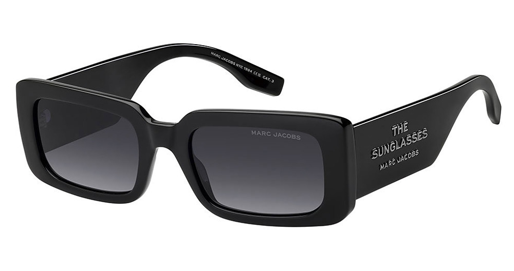 Marc Jacobs MARC 804/S rectangle sunglasses in Black/Dark Grey Shaded