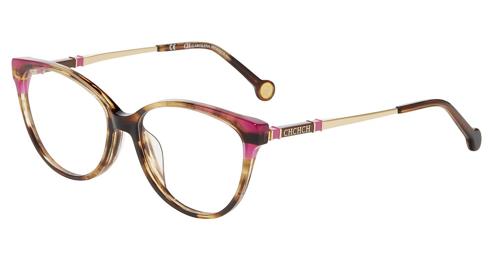 Carolina Herrera VHE851K cateye eyeglasses in Tortoise Pink 06 Hn