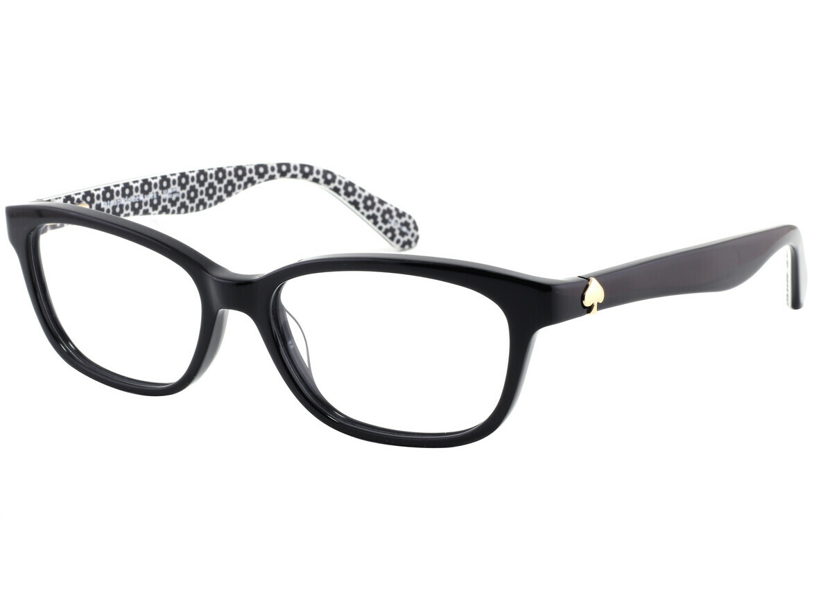 Kate Spade Brylie rectangle eyeglasses in Black Diamond Black Fabric Black